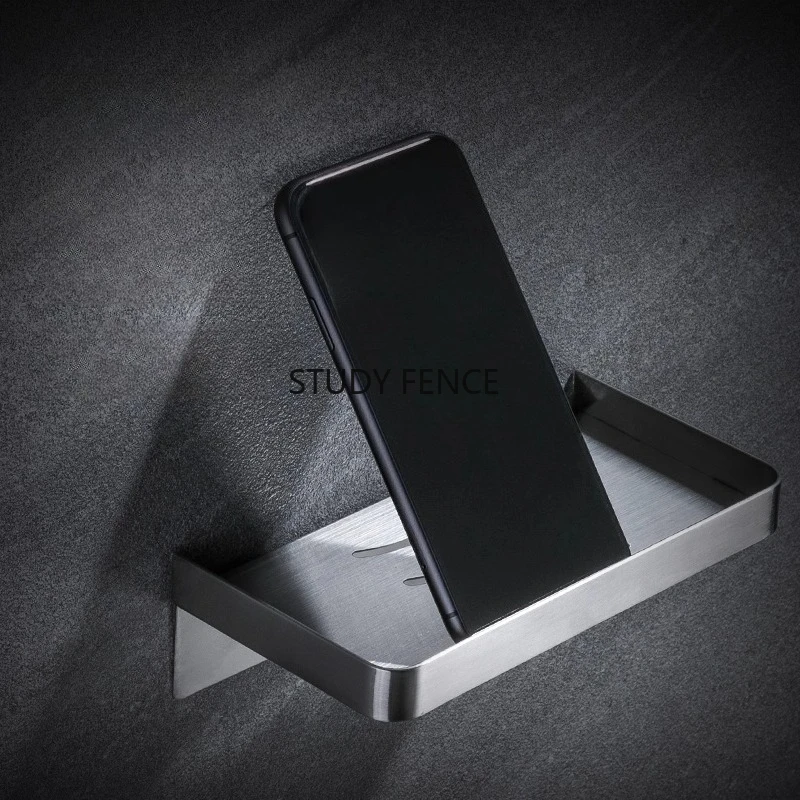 1pc Stainless Steel Short/long Tissue Holder Wall Mounted Tissue Holder Toilet Tissue/phone Storage Rack Punch Installation view 6