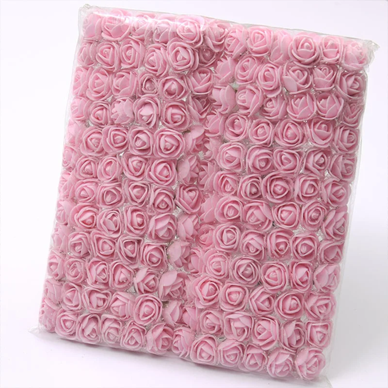 144 stücke/2 cm Mini Spitze Pe Rose Schaum Blume Köpfe Bouquet Für Hochzeit Hause Dekoration Scrapbooking DIY Kranz Artificia blumen – Detail 10