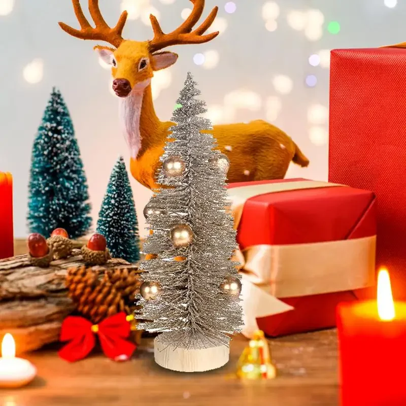 شجرة عيد الميلاد المصغرة، السيزال الاصطناعي الصغير، المناظر الطبيعية للثلج، أشجار الهندسة المعمارية لعيد الميلاد، ديكور الطاولة #5