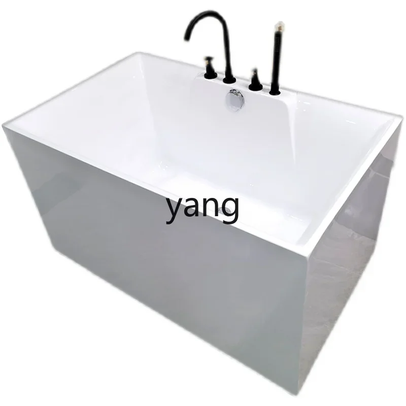 yjq Small Apartment Acrylic Integrated Adult Household Bathtub Mini Sitting Empty Tub
