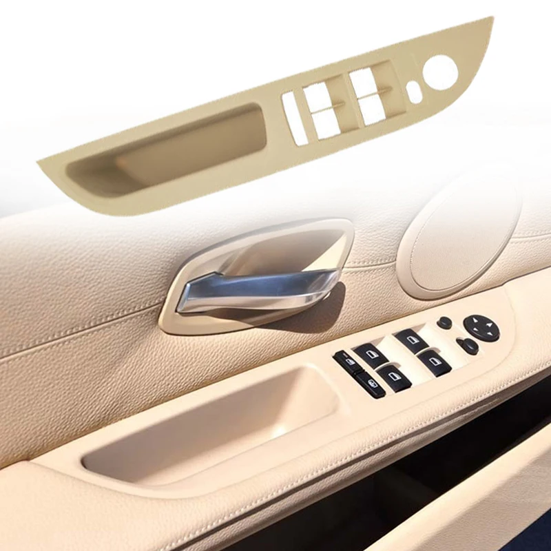 Car Interior Inner Door Handle Panel Trim Cover For BMW E60 E61 5 Series 520 525 528 2008-2010 Auto Accessories LHD