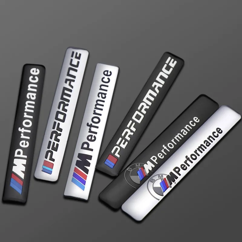 Car styling 3D Aluminum BMW M Performance Emblem Badge Car Stickers Decal For BMW M Performance M3 M5 M6 F01 F20 F10 X5 E92 E91