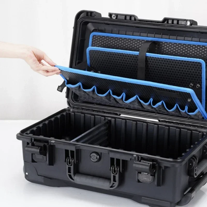 Multifunctional tie rod type toolbox maintenance Industrial grade business travel case storage Large capacity with tie rod