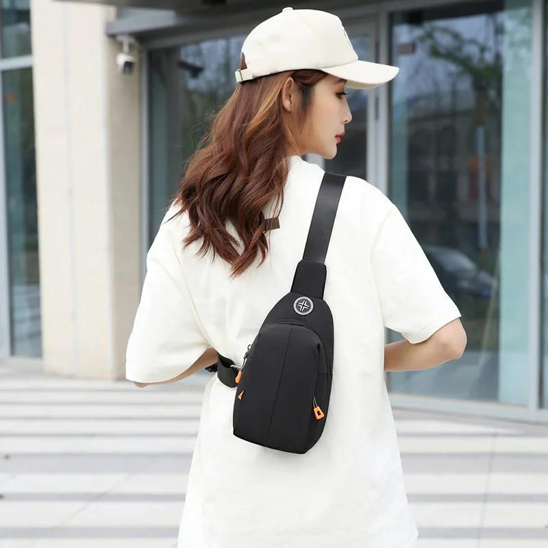 Chest bag anti splashing minimalist women's bag casual Oxford cloth change crossbody bag outdoor sports trend shoulder bag