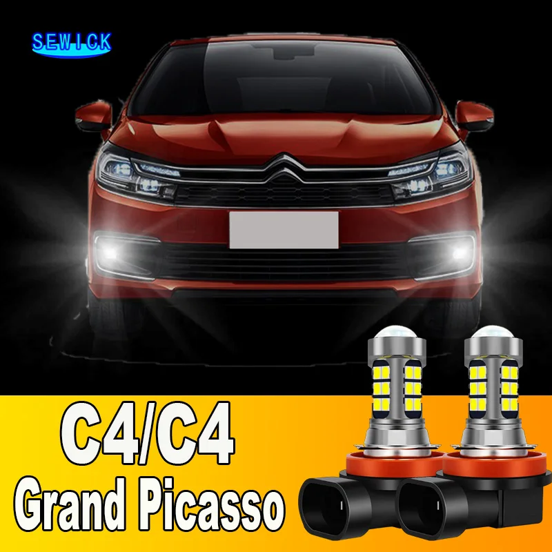 2pcs LED Front Fog Light Bulb Accessories For Citroen C4 Aircross Cactus Grand Picasso 2009 2010 2011 2012 2013 2014 2015 2016