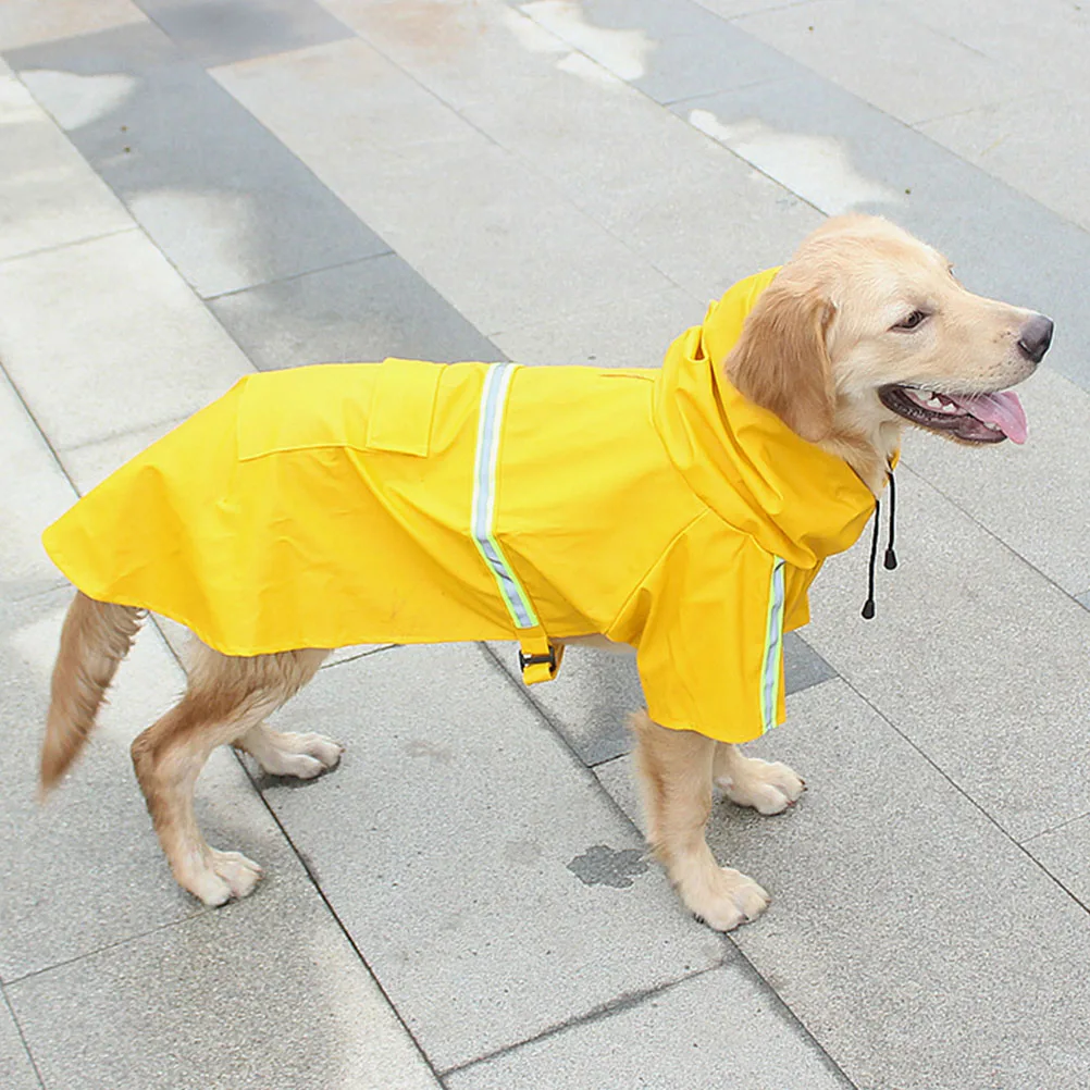 

Waterproof Dog Raincoat Reflective Strips Pet Rainwear Outdoor Walking Small Dogs Durable Comfortable Stitched Rain Jacket For