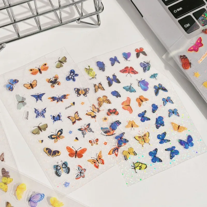 Y2K Cute Flash Stickers 20Pcs/Pack - Die-Cut Decorative Decals for Scrapbook DIY Phone Case Collage