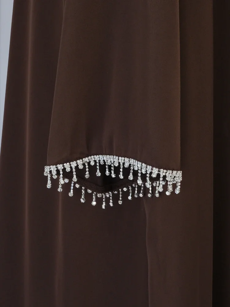 Vestido de fiesta de caftán para mujer, Abaya árabe marroquí, Abayas musulmanas, Túnica de una pieza, caftán de Dubai, Ramadán, Jalabiya, abalorios