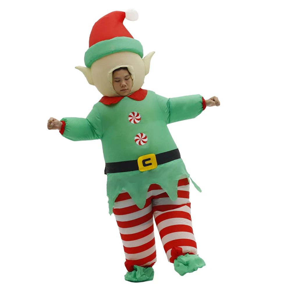 

Christmas Elf Inflatable Costume Mascot Parade Adult Character Cosplay Christmas Party Event Set