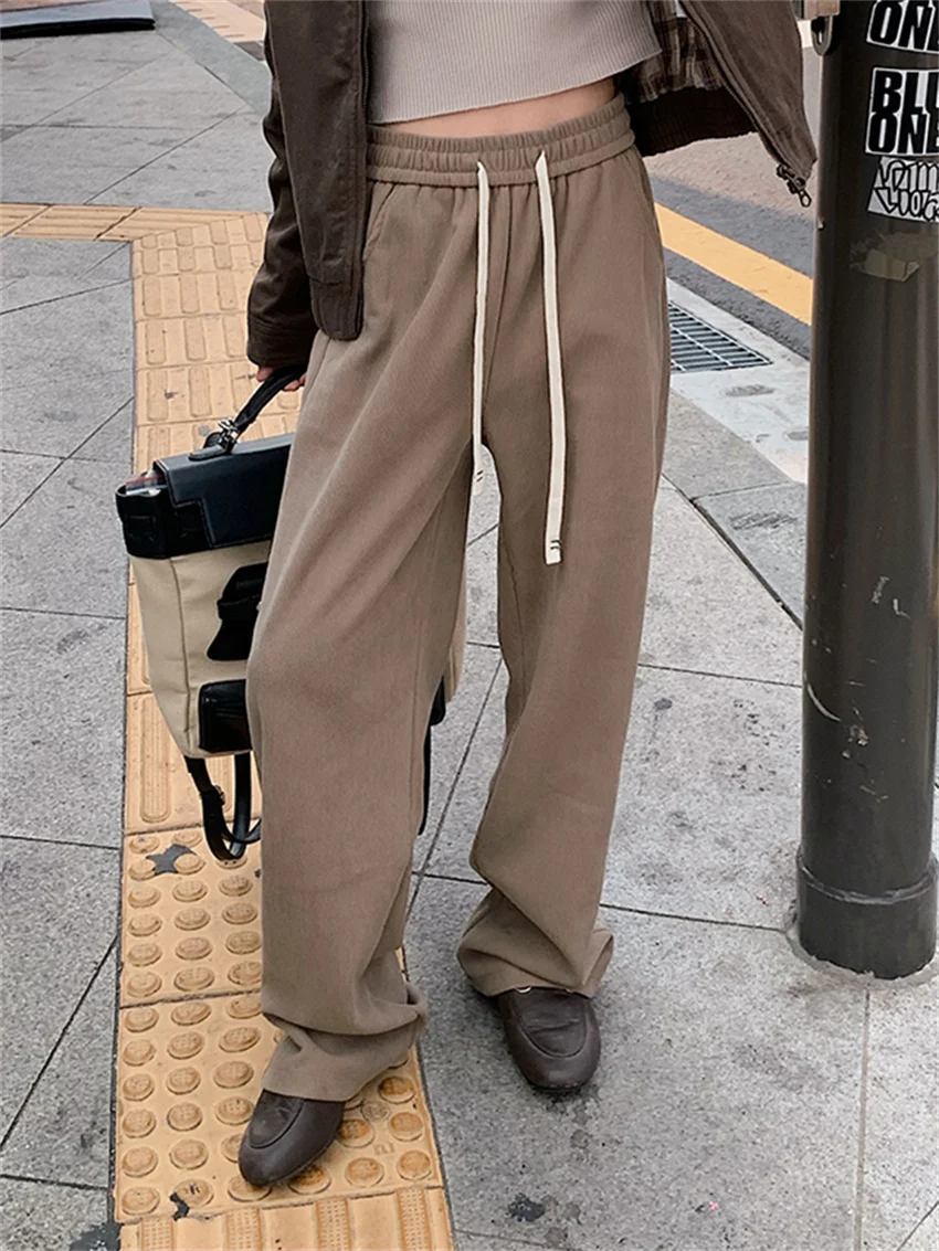 

Alien Kitty 2024 Autumn Cotton Pants Women Solid Straight Office Lady Work Wear Daily Chic New Slim High Waist All Match