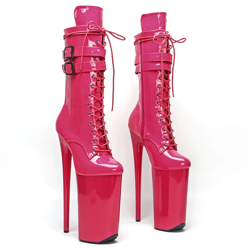 

New 26CM/10inches Patent Leather Upper Modern Sexy Nightclub Pole Dance Shoes High Heel Platform Women's Boots 029