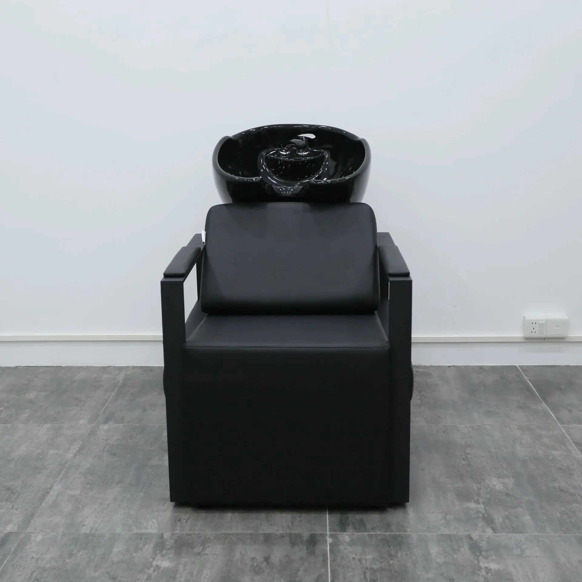 Salon Shampoo Bed & Chair-Semi-Reclining Massage Function Two-Use Ceramic Basin