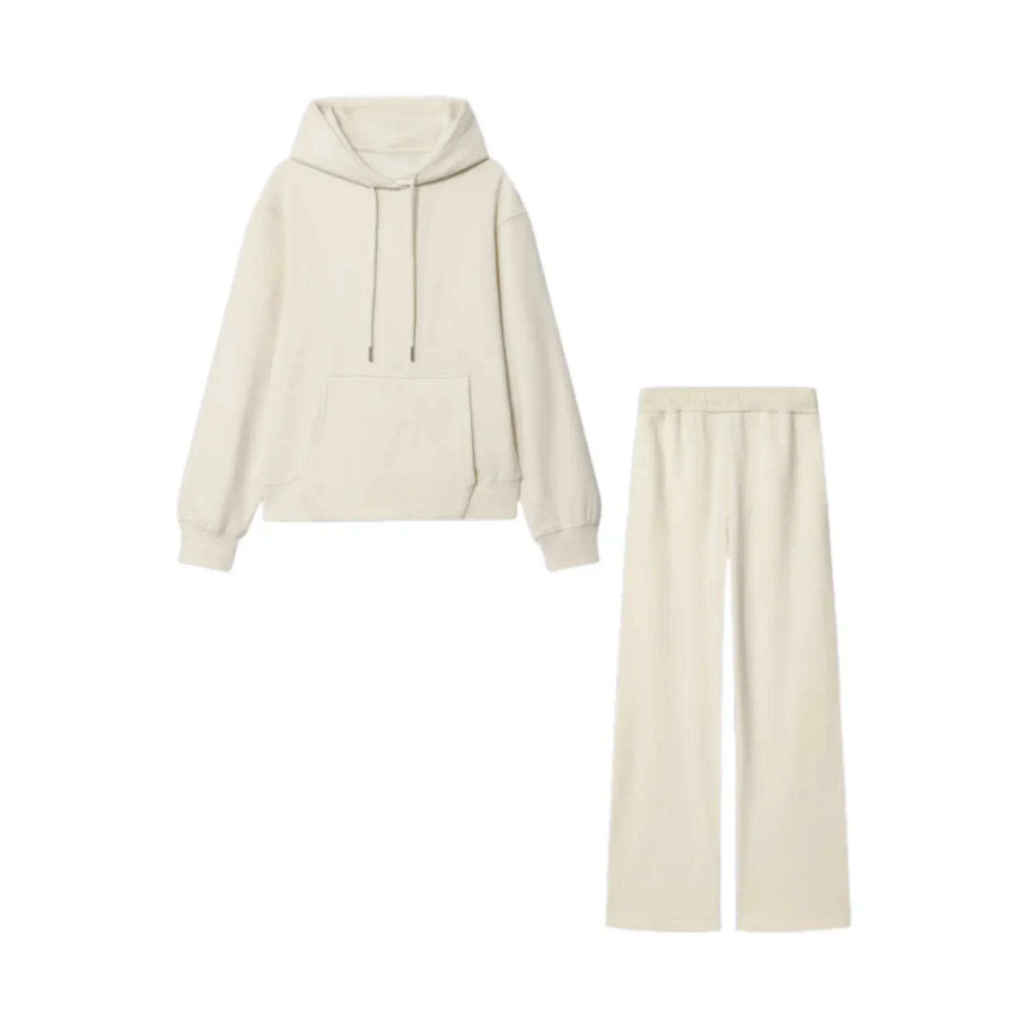 Lässige Sportbekleidung für Damen, Hosen-Sets oder langärmelig, mit Taschen, lockerer runder Kapuzenpullover oder Damen-Sporthose mit geradem Bein