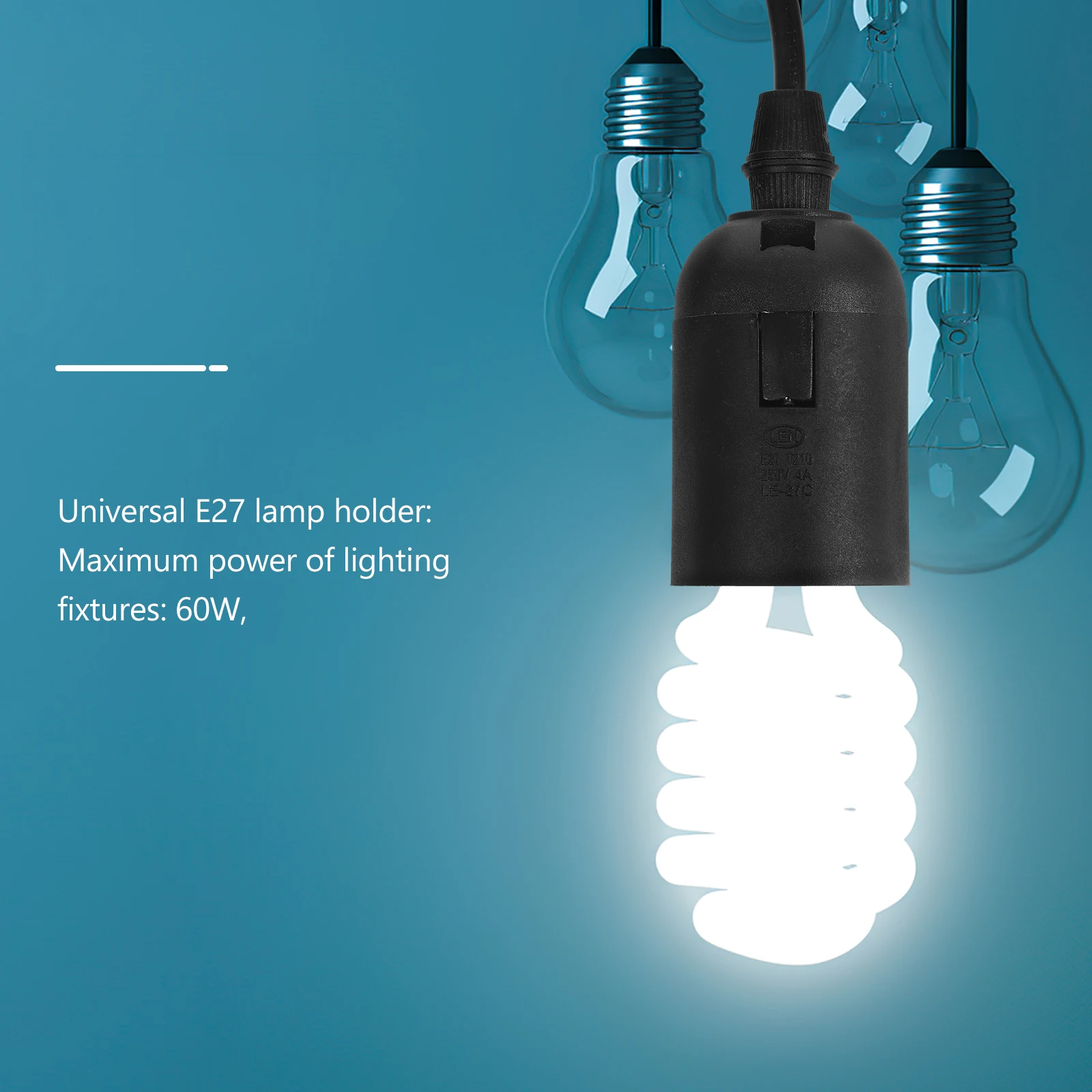 

E27 Pendant Light Socket Plastic Sturdy Retro Hanging Lamp Holder Replacement for Dining Room Hallway Ceiling Fixture Light