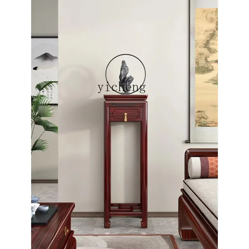 CZ-28 Antique-Style Flower Stand Rosewood Storage Rack Living Room Balcony Floor-Standing Green Radish Bonsai Stand