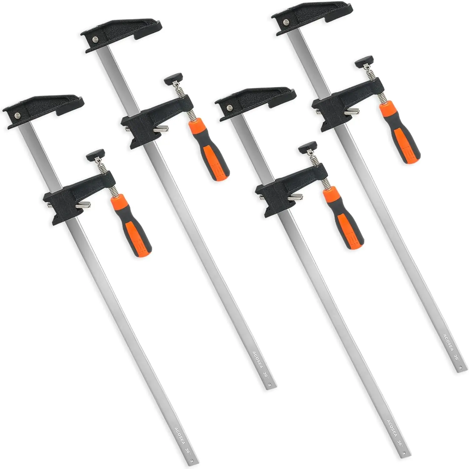 

4-Pack 36 Inch Long Bar Clamps Heavy Duty Adjustable and Release Quickly,Wood Clamps Throat Depth 2.5 Inch Clamps Force 600 Lbs