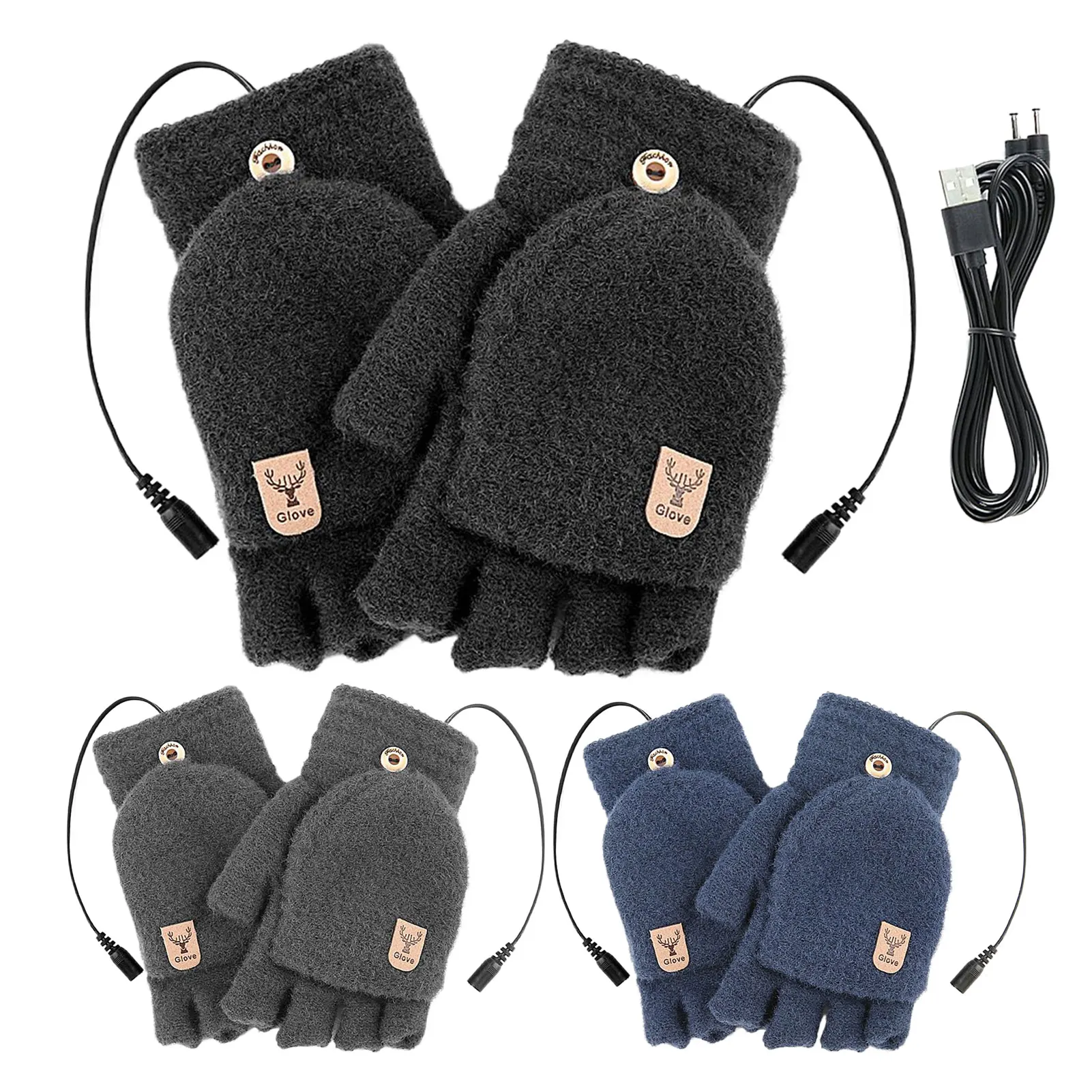 Heated Work Gloves Cold Weather Warming Gloves 5V Warm Mittens USB Heated For Winter Work Gardening Dorm Hiking Motorcycle