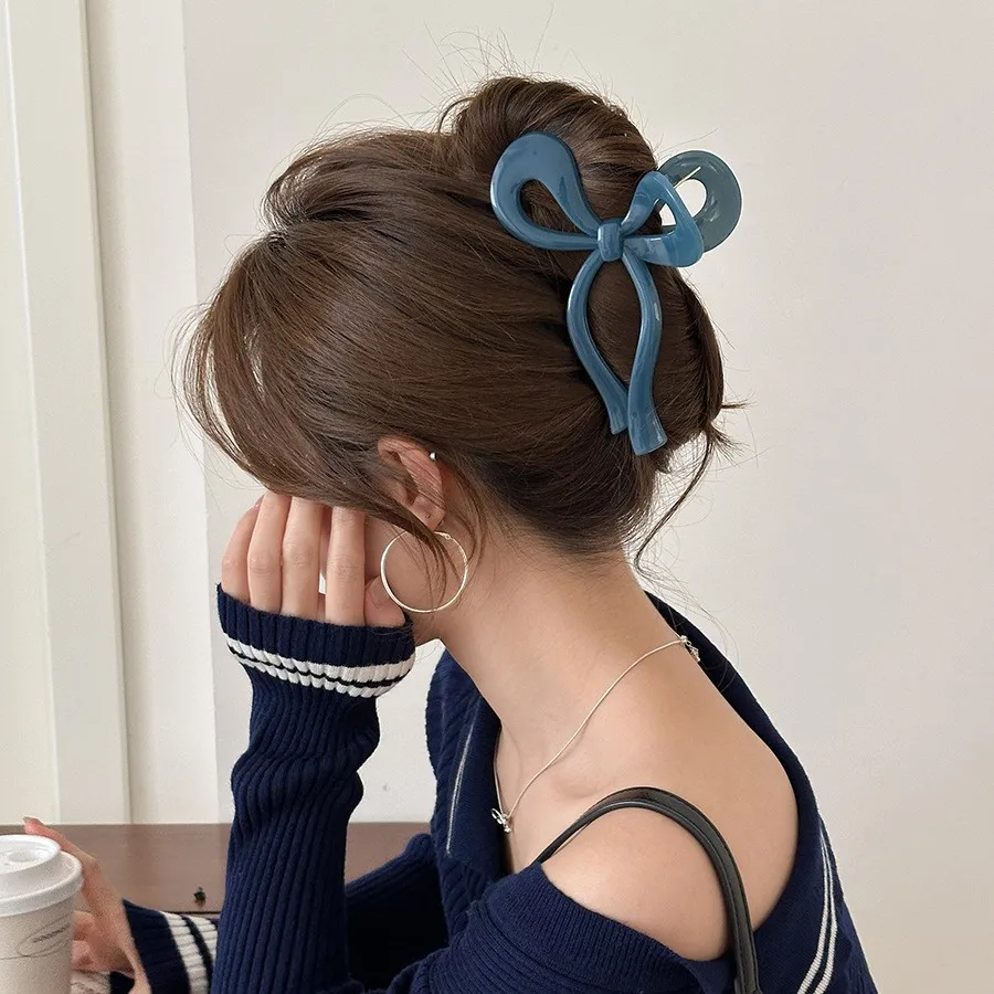 

Hair Claw Clip Acrylic Butterfly Bow Elegant for Ponytail Updo Daily Home Party Premium Non Slip