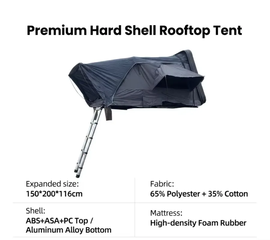 2026 Hot Sale 3-4 Person Oxford Four-season Camping 4x4 Land Rooftop Tent Side Opening ABS Hard Shell Truck Top Roof Rack Tent