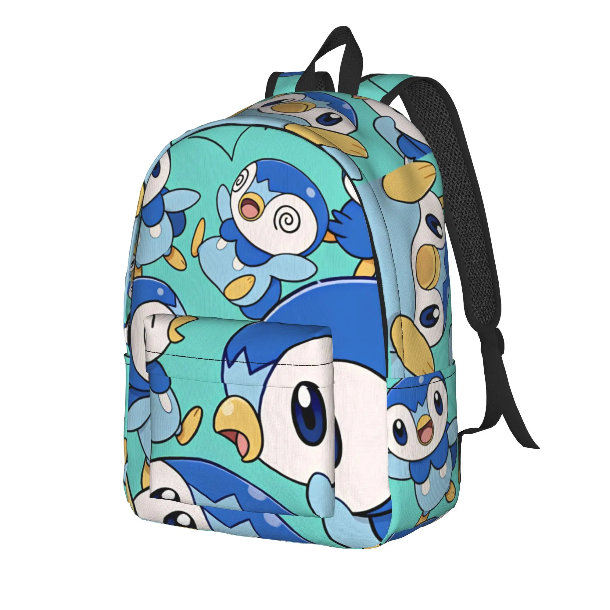 Cute Piplup Backpack  Kawaii Backpacks Girl Travel Pattern High School Bags Colorful Rucksack