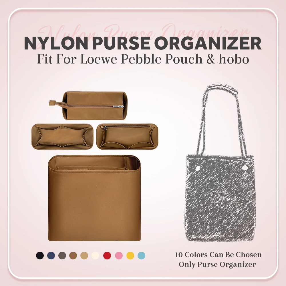 

Nylon Purse Organizer Insert, Inside Storage Bag Fit for Loewe Pebble Pouch Hobo Zipper Inner Liner Organizer Bag In Bag Insert