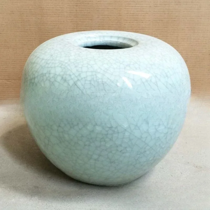 Watermelon altar white jade wipe ink ice crack high temperature antique desk lamp base