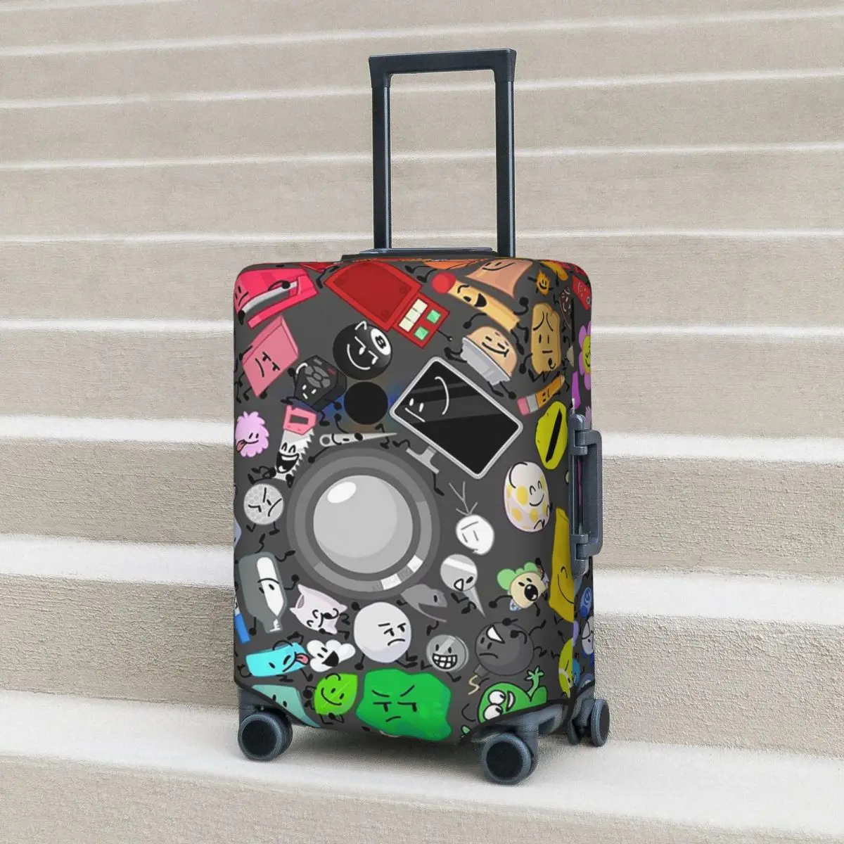 

Battle For Dream Island Cast Mural Suitcase Cover Protection Elastic Trip Luggage Protector Covers for 18-32 Inch
