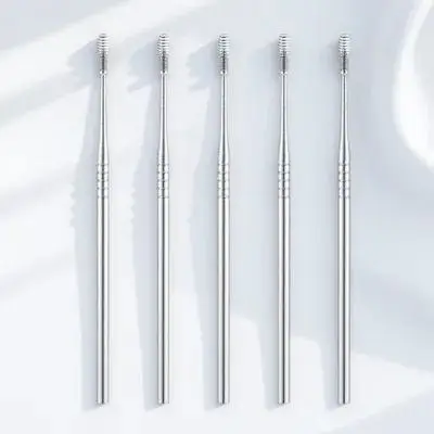 

5Pcs High Grade Steel Ear Wax Removing Tool Easy to Control Anti Slip Ergonomic Design Ear Cleaning Kit Earwax Removal Tools