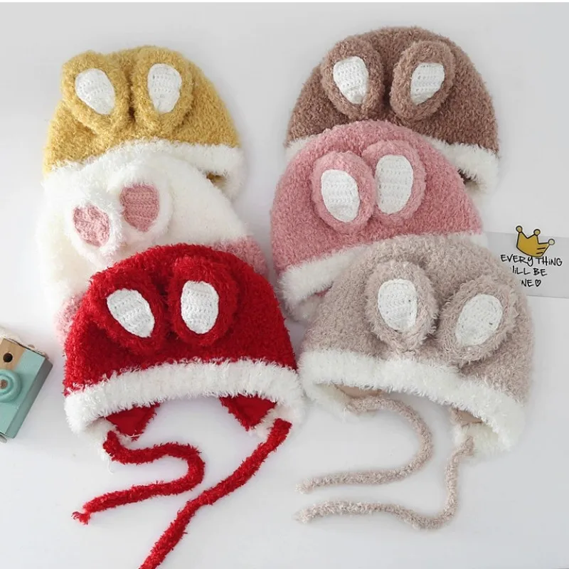 

Best Kids Newest Cartoon Rabbit Hat Winter Warm Infants Young Comfortable Pullover Caps Children Knitted Woolen Hat