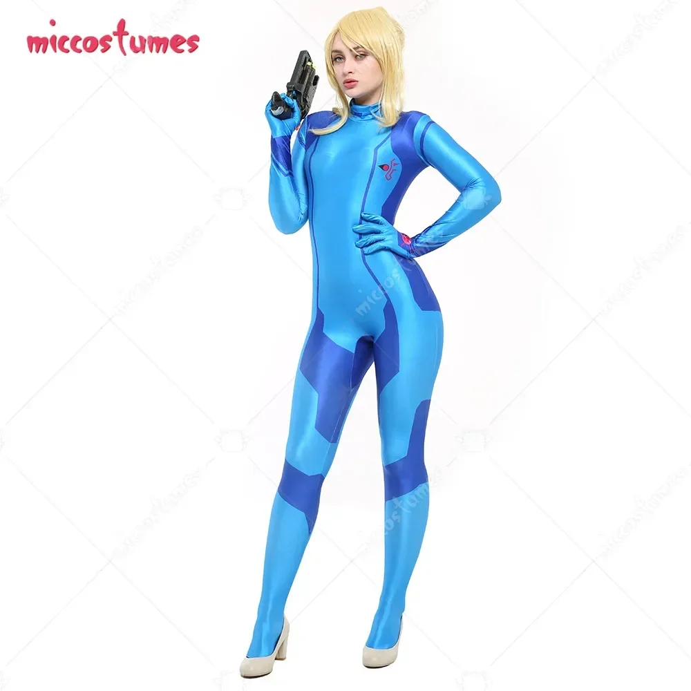 

Женский костюм для косплея Miccostumes Samus, комбинезон с вырезом на спине в стиле аниме