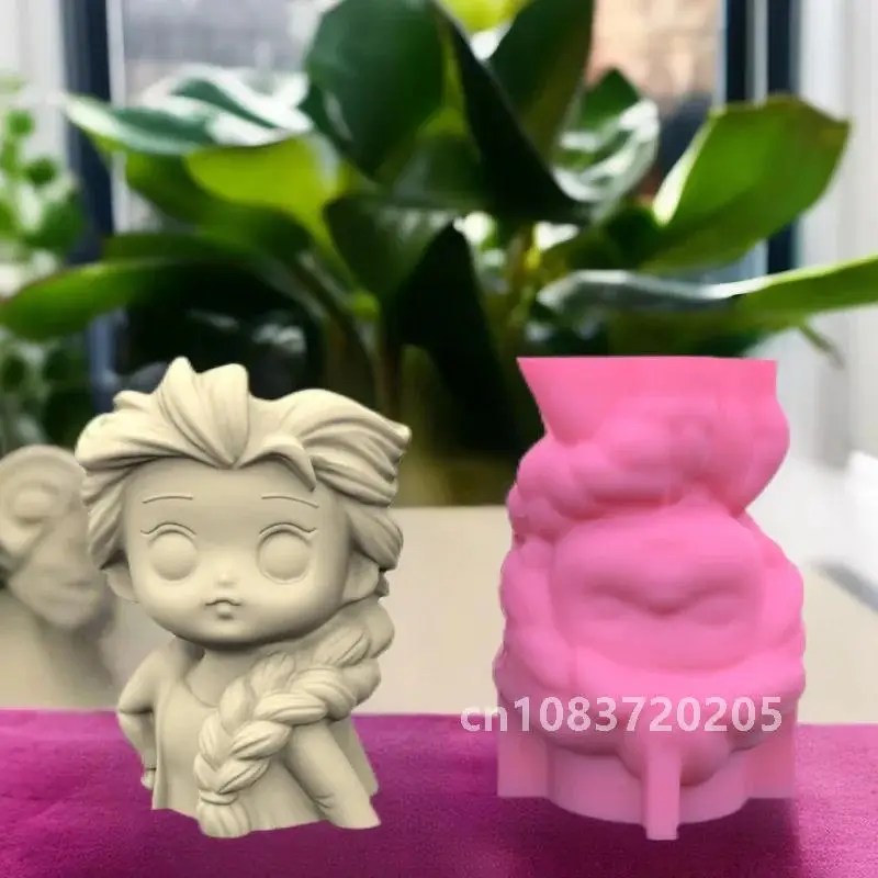 

Silicone Mold Cute Girl Flower Pot Succulent Pen Holder DIY Making Resin Concrete Vase Cactus Silicone Mold Home Decor Tool