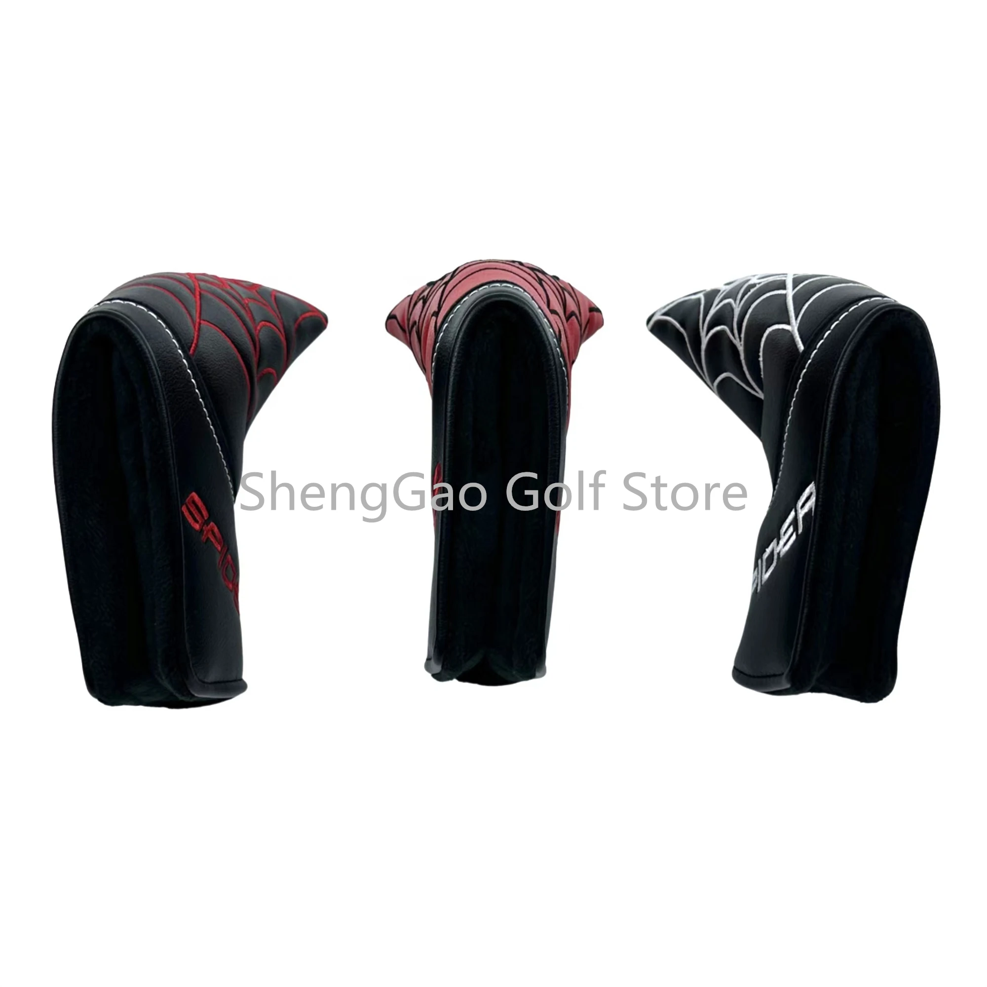 Nieuwe Patroon 1Pc Pu Leer Met Spider Borduren Golf Club Blade Putter Head Cover Met Magneet Sluiting, verkrijgbaar In Vier Kleuren