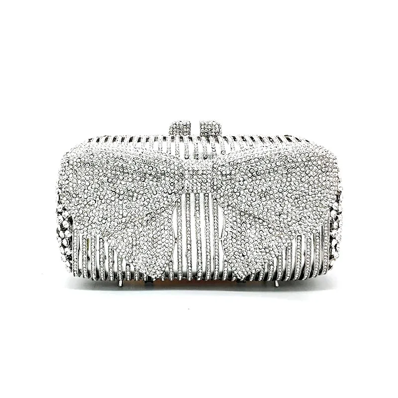 

Fashion women evening party handbag diamonds cute bowknot purses luxury crystal clutches bridal wedding party purses bag