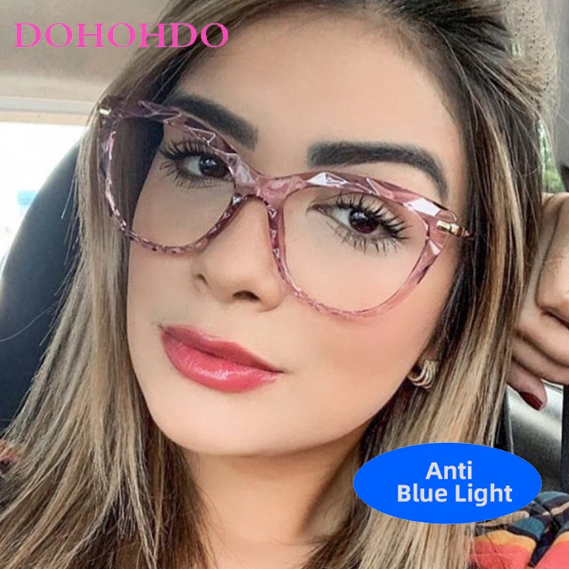 

Fashion Metal Cat Eye Eyeglasses Men Women New Luxury Brand Designer Computer Anti Blue Light Glasses Unisex Classic Eyeglasses
