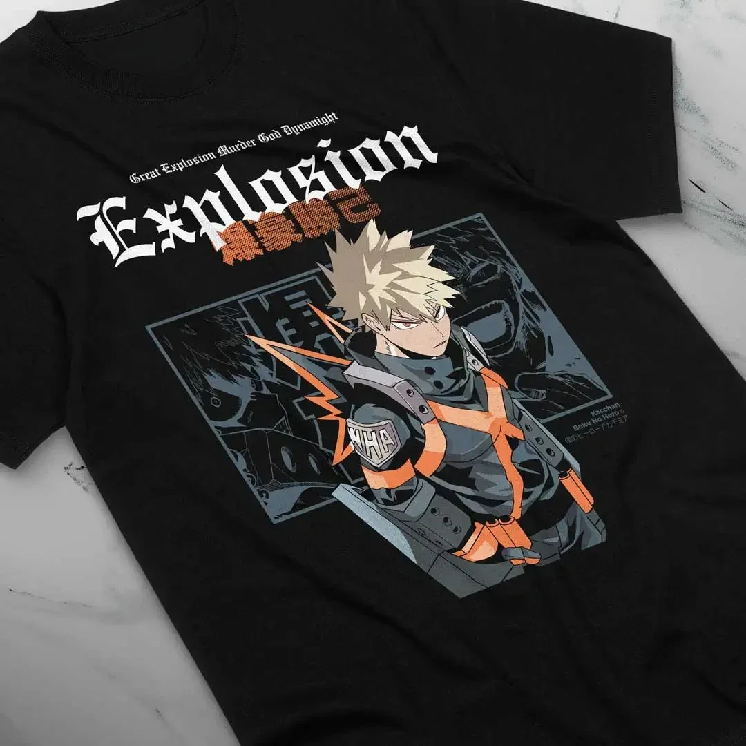 Katsuki bakugo camiseta mangá herói anime presente camiseta todos os tamanhos camisetas gráficas t camisa roupas femininas