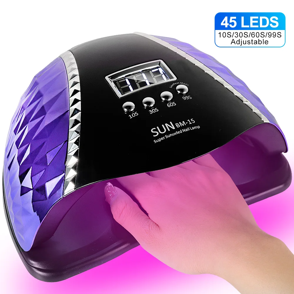 45 LED Nail Art Lamp Professional UV Dryer With 4 Timer Auto Sensors To Dry All Gel Nail Polish UV Nail Art Lamp Equipment