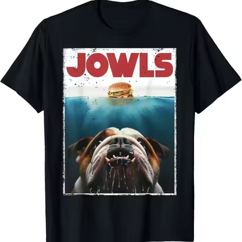 Funny English Bulldog Jowls Burger Bully Dog Mom Dad T Shirt