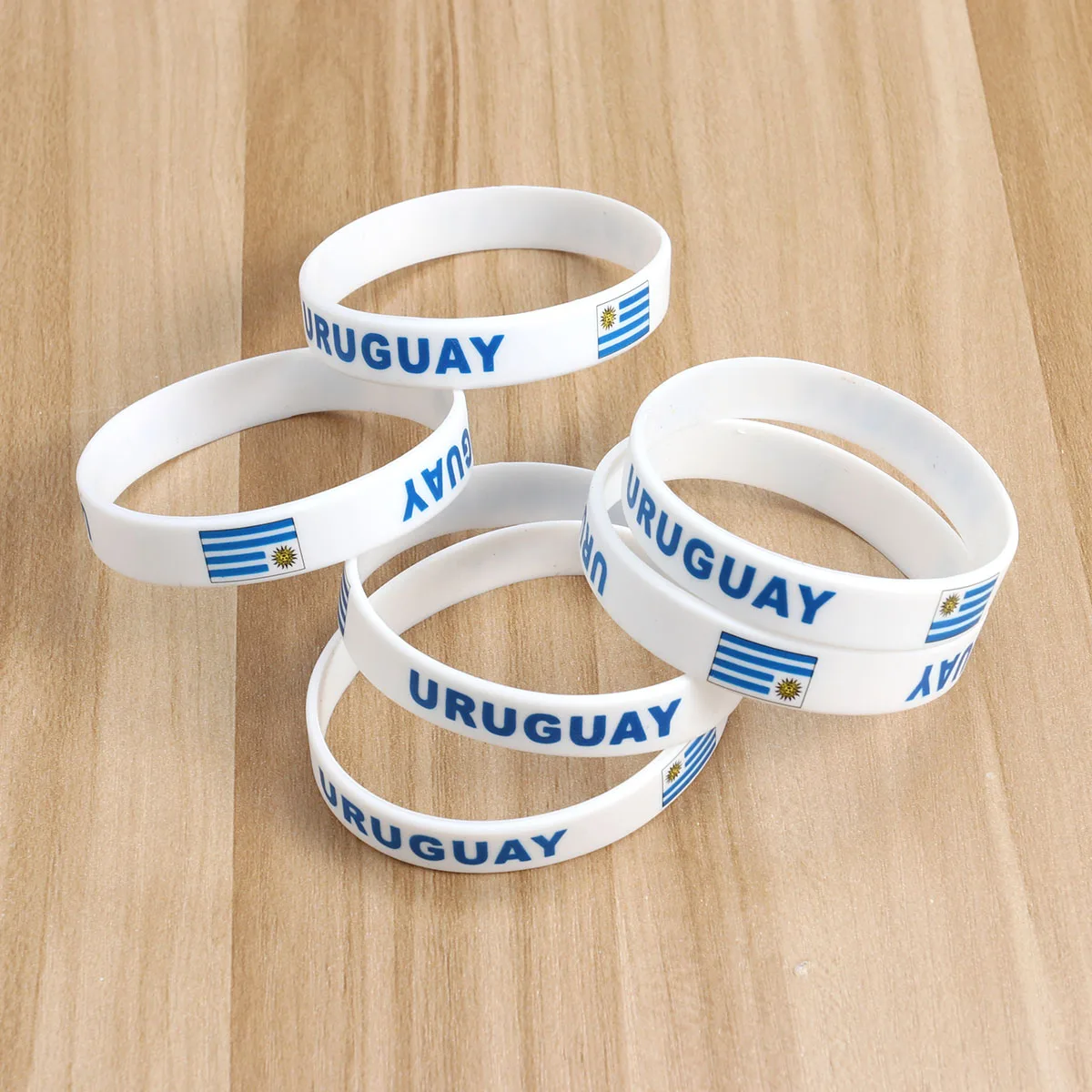 

6 Pcs Silicone Bracelet Country Wrist Bands Wristband Accessories Flag Men Women