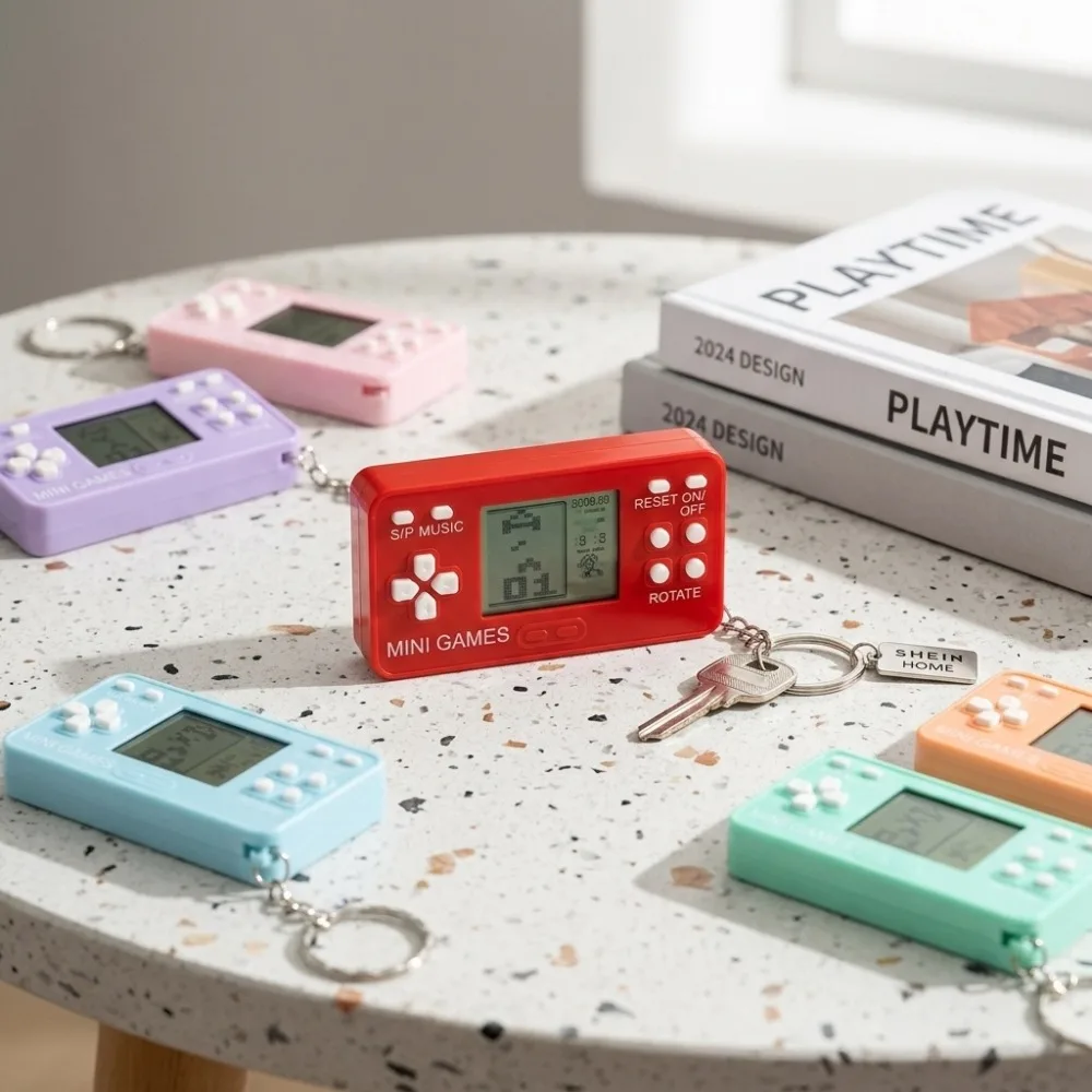 Handheld Russian Game Console Keychain Tetris Classic Pendant Nostalgic Home Decor Living Room Accessory