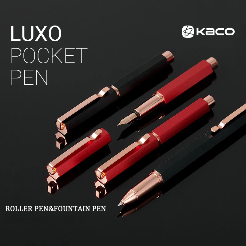 

Kaco Aluminum Alloy Fountain Pen 0.5mm Pearl Pen Signature stylo Elegant Metal Canetas For Business School Office Stationery