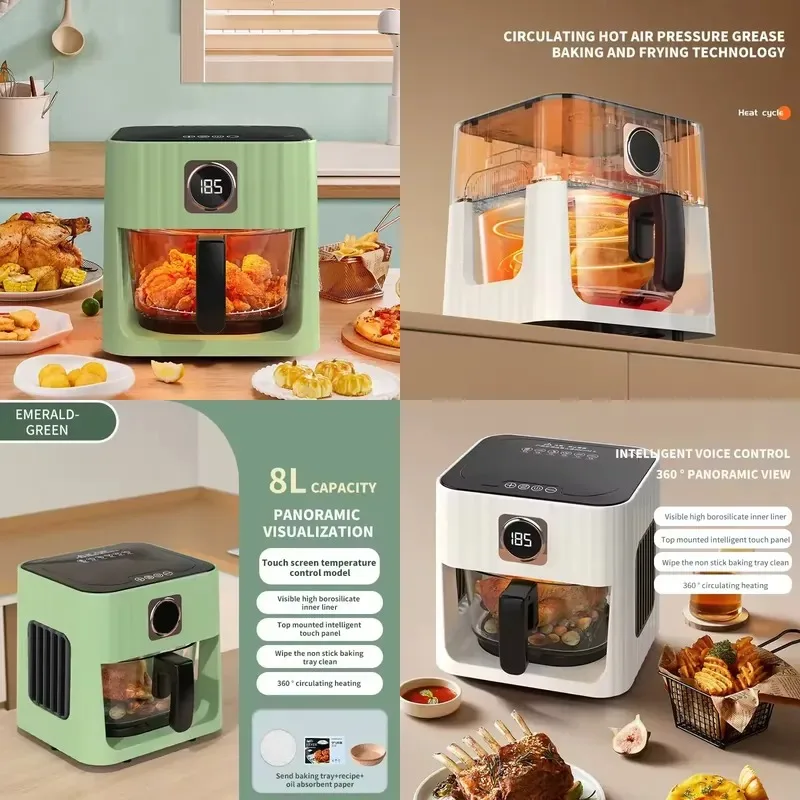 New 6.5L 8L Air Fryer Oven BBQ Kitchen Small Appliances