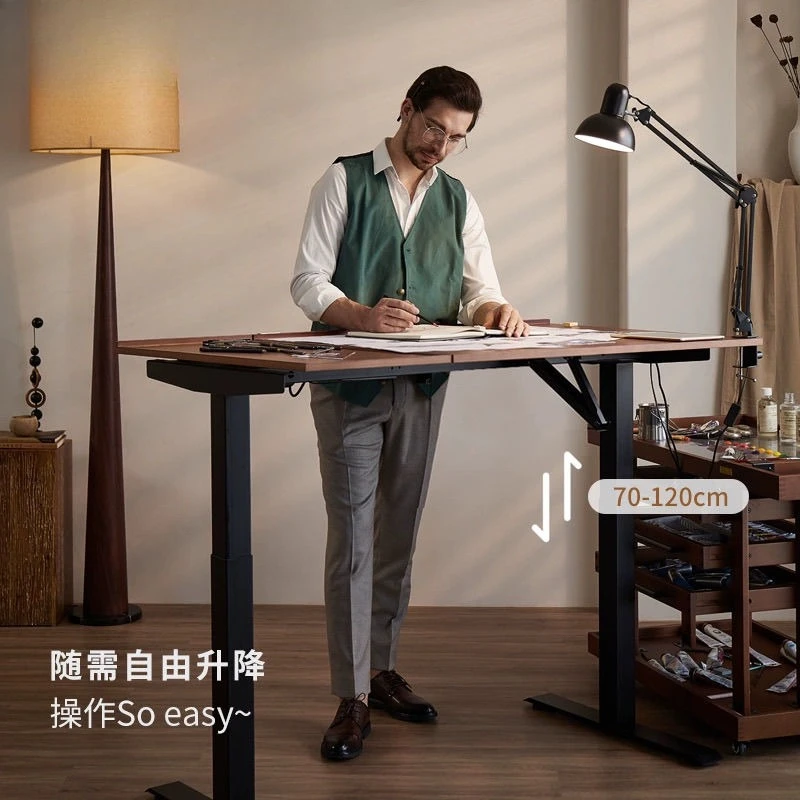 Mesa de pintura con elevación eléctrica, mesa de pintura, mesa de dibujo multifuncional de madera maciza