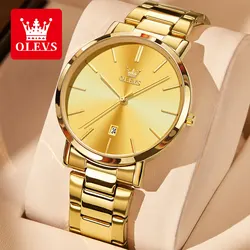 OLEVS Quartz Men's Watches Gold Watch Waterproof Stainless Steel Male Watches Business Luxury Original Top Brand Male reloj 2896