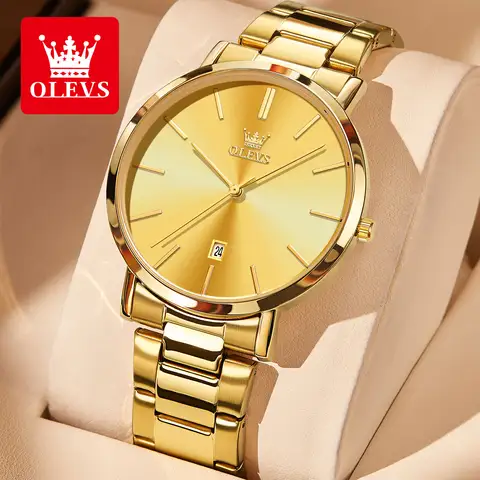 OLEVS Quartz Men's Watches Gold Watch Waterproof Stainless Steel Male Watches Business Luxury Original Top Brand Male reloj 2896