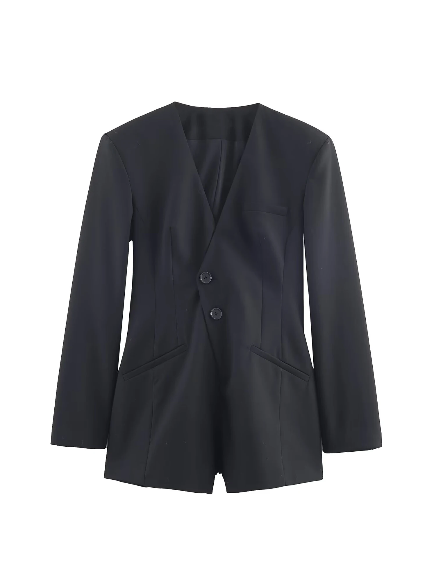 Feminino preto gótico recortado blazer playsuits y2k vintage manga longa com decote em v geral bodysuits moda roupas casuais 2025