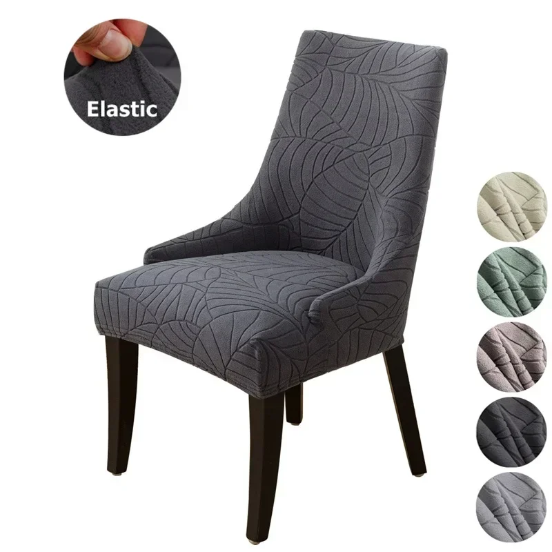 

Jacquard Sloping Chair Cover Stretch High Back Armchair Slipcover Accent Curved Seat Covers Office Hotel Home Wedding Party