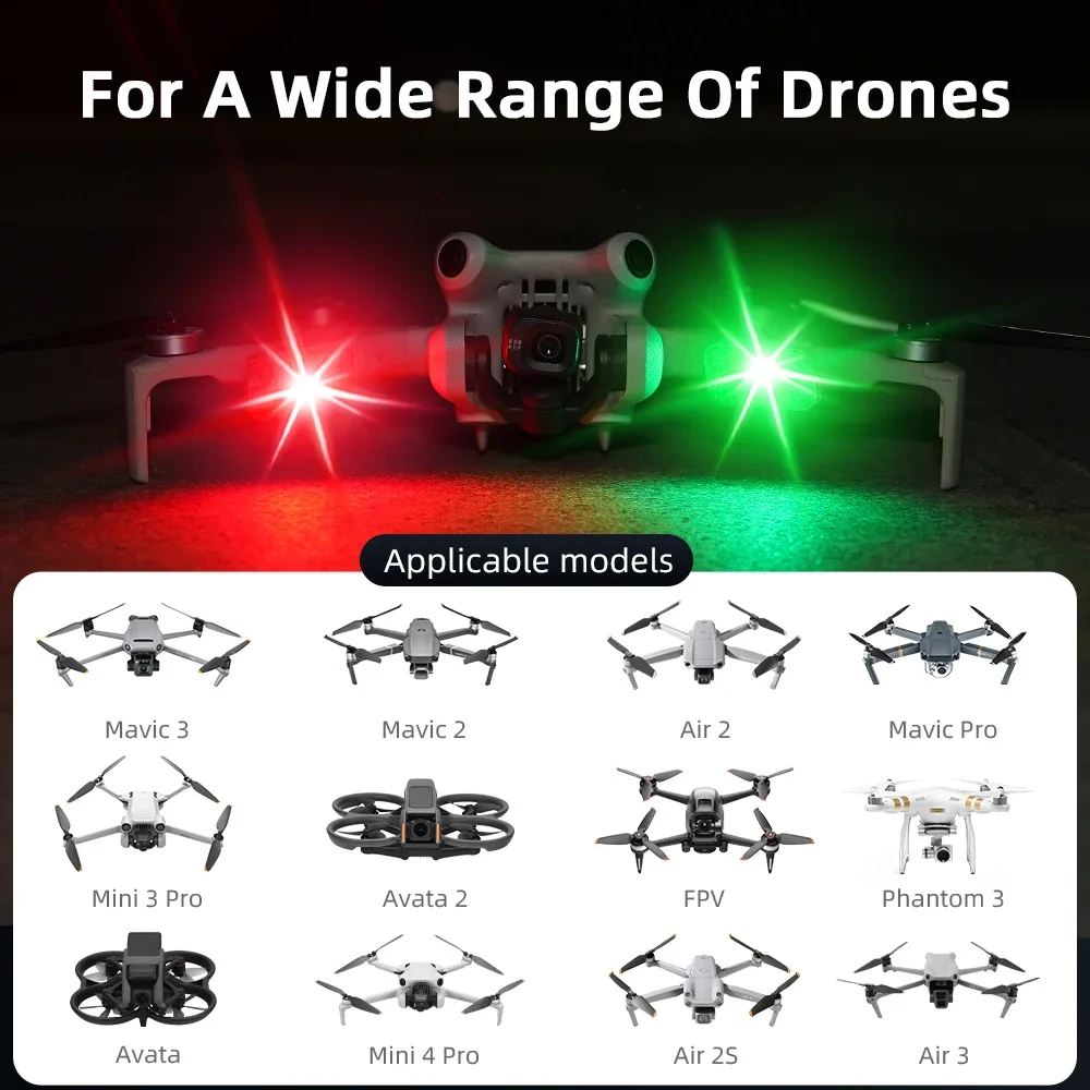 Night Flying Signal Lamp Navigation Light LED for DJI NEO/Mavic 3/Avata 2/Mini 3 Pro/Mini 2/SE/Air/2/Pro Zoom Drone Accessory