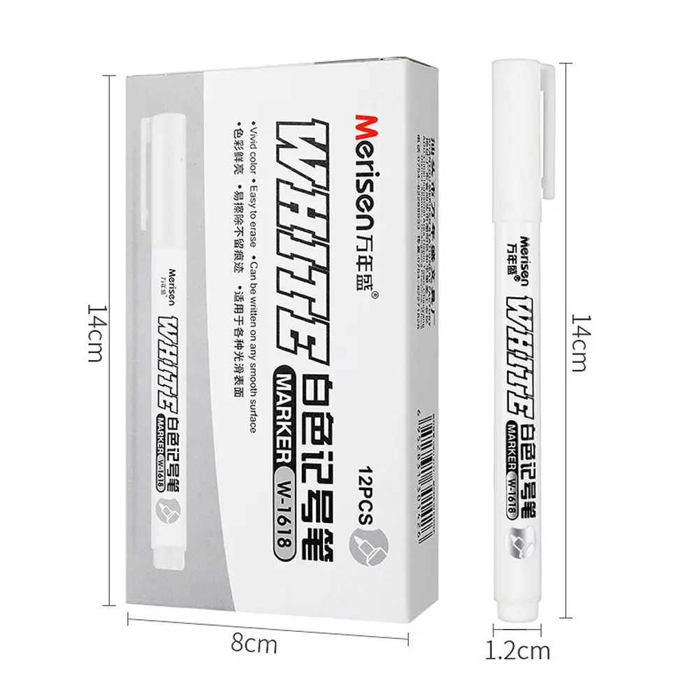 

3pcs Waterproof White Permanent Paint Pen Smooth Writing Quick Drying White Marker Pens Extra Large Ink Volume