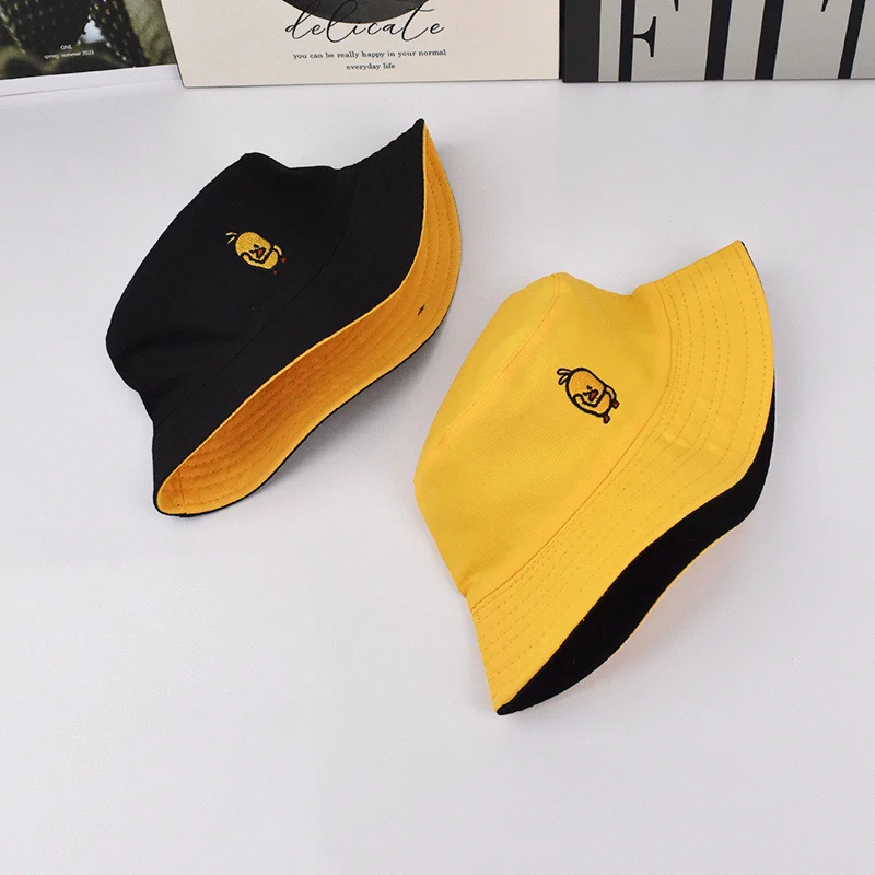 عكسها أسود أصفر بطة قبعة بحافة للرجال النساء الصيف قبعة الشمس قبعة صيد بوب حزين بنين بنما أضعاف في الهواء الطلق صياد قبعة