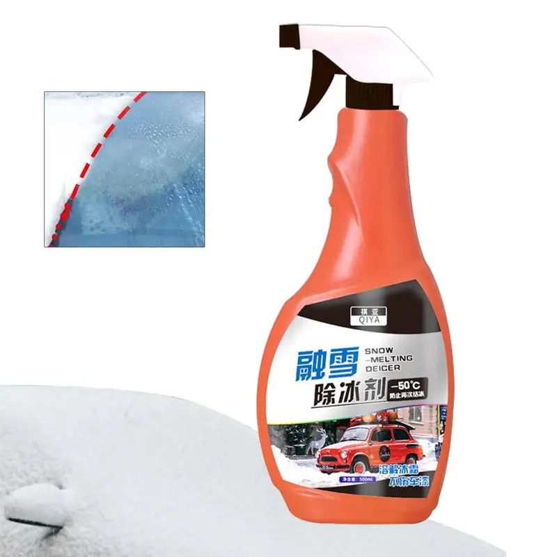 Deicing And Snow Removal 500ml Salt-Free Snow Melting Agent Efficient Ice Removal Spray Defrost Spray Windshield For Home Use